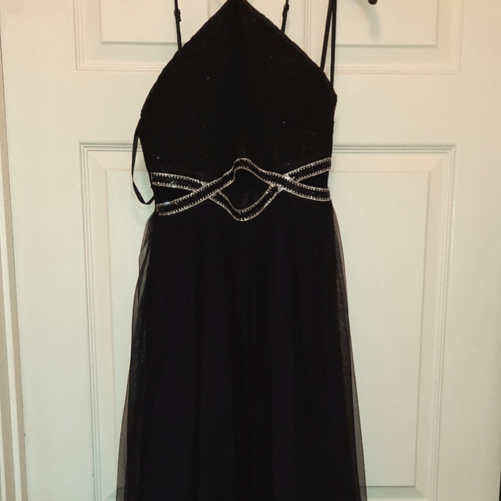 Black and silver long formal dress. Size 3